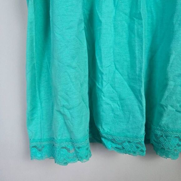 Vanity Womens Y2K Babydoll Tank Top 2XL Turquoise Flowy Lace Trim Feminine NWT - Picture 4 of 7